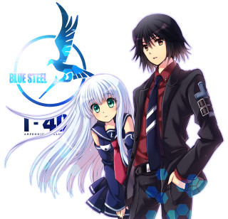 Anime characters white hair blue 4 - an album cover free wallpaper