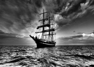 Large boat water cloudy sky - cinematic photography free wallpaper
