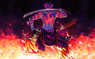 Man sword fire background flames 2 - a fire free wallpaper