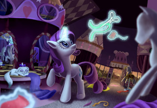 Cartoon pony room cat floor - pop surrealism free wallpaper