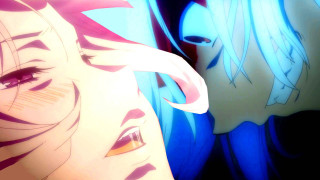 Blue hair pink hair anime - blue eye free wallpaper
