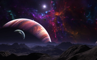 Space scene planets stars distant 4 - planet free wallpaper