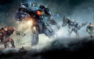Mecha robot explosion glowing weapon - free sci-fi wallpaper