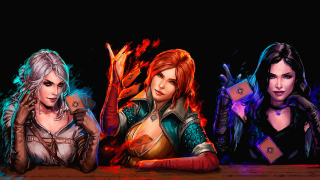 Three women leathers jackets table - their other hand free wallpaper