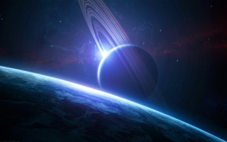 Planet ring sky star bright - space free wallpaper