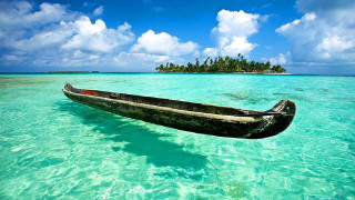 Boat ocean island distance floating - a boat floating free wallpaper