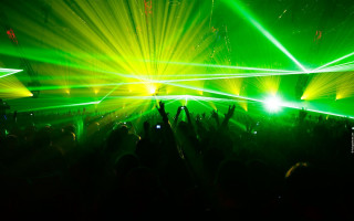 Concert crowd green yellow lights - a concert free wallpaper