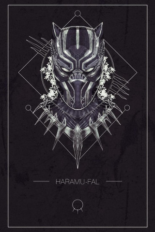 Black white poster mask geometric - the front free wallpaper