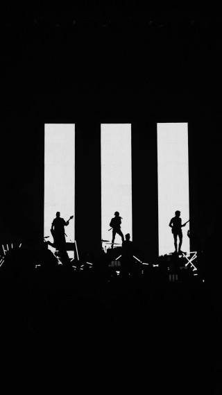 Group people window silhouette bauhaus - tall free wallpaper