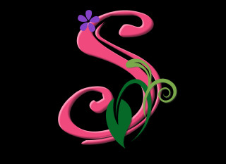 Pink green letter s flower - a green leaf free wallpaper