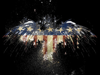 Patriotic eagle stars stripes fireworks 2 - the dark sky free wallpaper