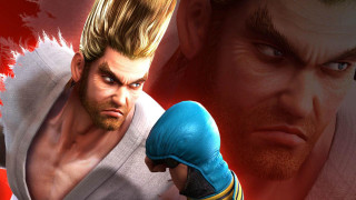 Bearded man blue glove red 2 - a fist free wallpaper