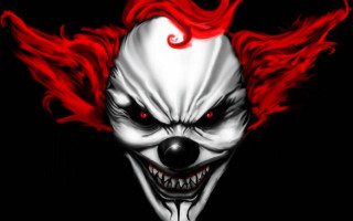 Clown red hair creepy face - sinister free wallpaper