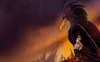 Cartoon character bird red beak - a yellow beak free wallpaper