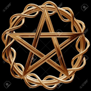 Golden pentagram black background stock - betye saar free wallpaper