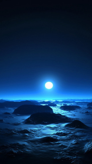 Full moon ocean night matte - a full moon free wallpaper