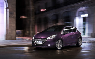 Purple car parked city street - pastell free wallpaper