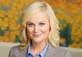 Blonde woman blue shirt jacket - figurativism free wallpaper