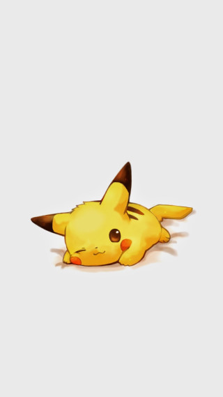 Cartoon pikachu laying ground eyes - funny free wallpaper