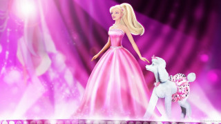 Barbie doll poodle stage lights - behind them free wallpaper