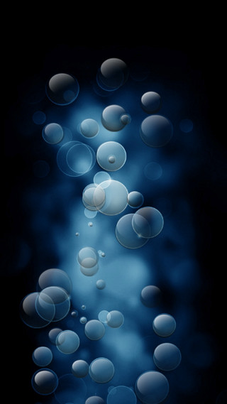 Black background water bubbles blue - bubble of water free wallpaper