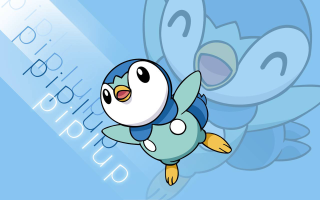 Cartoon penguin flying blue background - a white bird free wallpaper for desktop