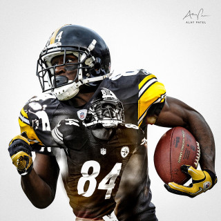 Football player holding ball uniform - his head free wallpaper