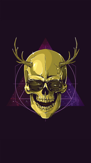 Skull horns glasses head image - a skull free wallpaper