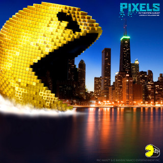 Yellow building giant object cityscape - 2 d game art free wallpaper