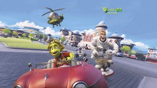 Cartoon character red car helicopter - another character free wallpaper