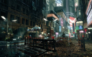 Futuristic city car night time - craig mullins free wallpaper