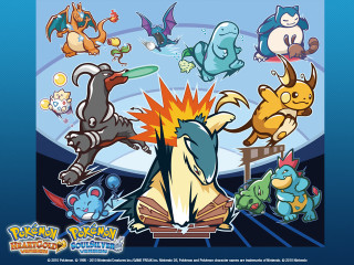 Pokemon circle cartoon blue background - a cartoon of a bunch free wallpaper