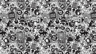 Black white skull pattern design - altichiero free wallpaper