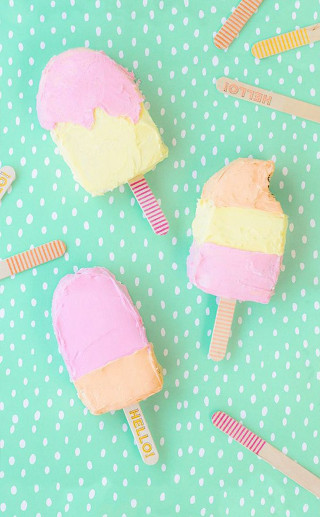 Three popsicles colorful ice cream - evaline ness free wallpaper