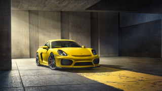 Yellow sports car parking garage 3 - a parking garage free wallpaper