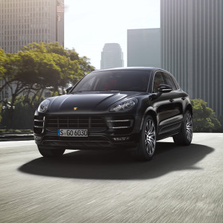 Black porsche cayenne city street 2 - tall free wallpaper