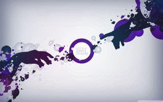 Hand reaching circle bubbles around - a circle free wallpaper