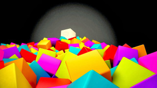 Colorful blocks black floor white - a pile free wallpaper
