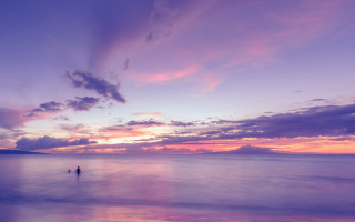 Couple beach purple sky sunset - sunset free wallpaper