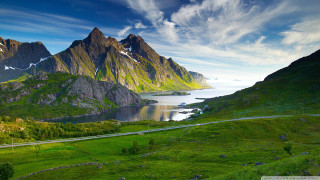 Scenic mountain range winding road - scenic free wallpaper