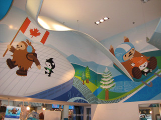 Canadian flag bear mural mall - public works mural free wallpaper