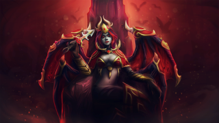 Woman red costume demon headdress - a red costume free wallpaper