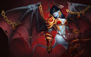 Woman bat costume chain neck - fantasy art free wallpaper