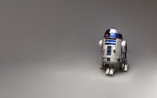 Robot gray surface red eye - a black nose free wallpaper