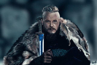 Man with sword fur coat - erlund hudson free wallpaper