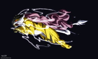 Tiger yellow tail black eyes - lightning free wallpaper