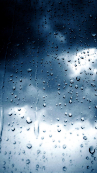 Rain covered window sky clouds - photorealism free wallpaper