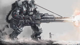 Robot gun man background gun - mecha free wallpaper
