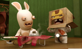 Cartoon character bunny room table - a box free wallpaper