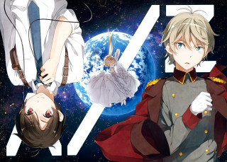 Anime couple space background planet - a planet in the background free wallpaper